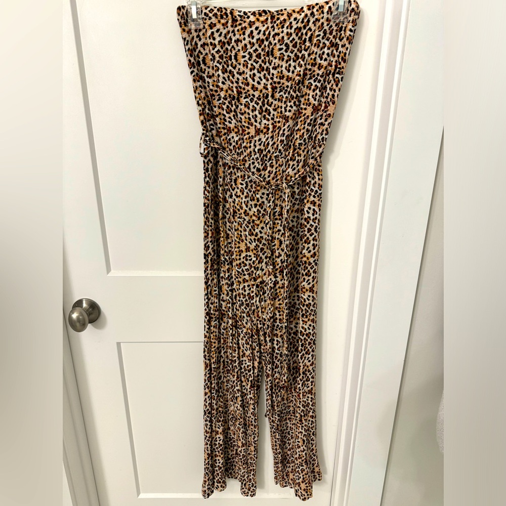 Cheetah Strapless Jumpsuit- Size S